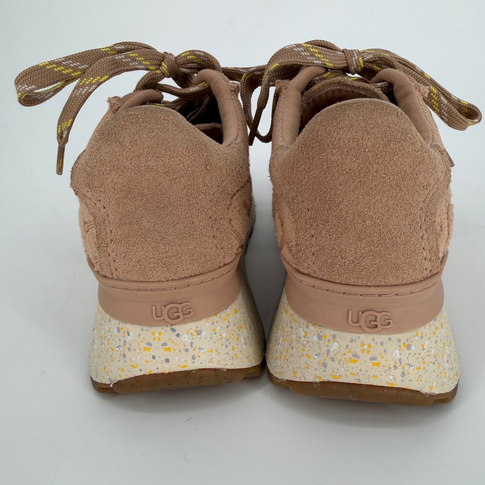 UGG Marin Lace Logo Platform Sneakers Chestnut Tan Suede 1125025 Womens 6 - Picture 9 of 15